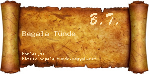 Begala Tünde névjegykártya